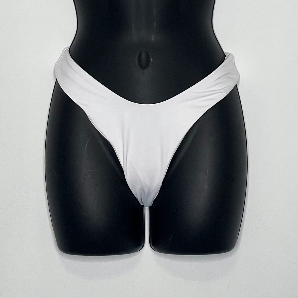 White High Cut Cheeky Bikini Bottoms